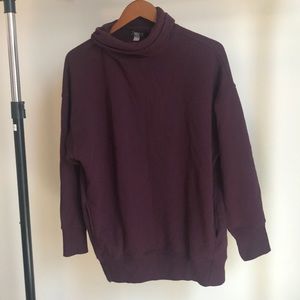 Aerie maroon cowl neck sweater